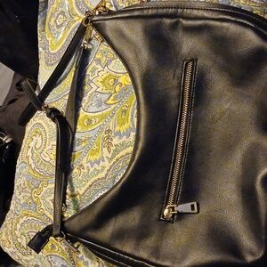 INC Koleene Cognac Hobo Bag Purse Handbag Black